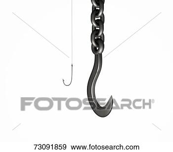 Stock Photograph - small fishing 
hook beside large 
industrial crane 
hook. fotosearch 
- search stock 
photos, pictures, 
images, and photo 
clipart