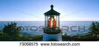 Stock Image - 'sunset at cape 
meares lighthouse 
from 1890, oregon'. 
fotosearch - search 
stock photos, 
pictures, images, 
and photo clipart