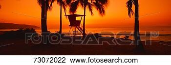 Stock Photo - 'sunset on lifeguard 
tower at wailua 
bay, north shore, 
oahu, hawaii'. 
fotosearch - search 
stock photos, 
pictures, images, 
and photo clipart