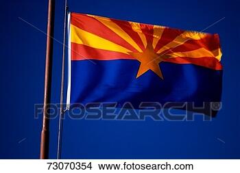 Stock Photo - this is the arizona 
state flag waving 
in the wind it 
is situated on 
a. fotosearch 
- search stock 
photos, pictures, 
images, and photo 
clipart