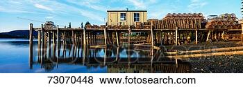 Stock Photo - this is a pier 
with a small square 
wooden shack there 
are lobster. fotosearch 
- search stock 
photos, pictures, 
images, and photo 
clipart