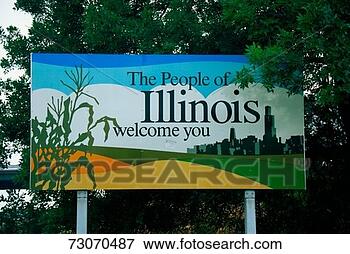 Picture - 'this is a road 
sign that says, 
 the people of 
illinois welcome 
you. fotosearch 
- search stock 
photos, pictures, 
images, and photo 
clipart