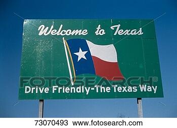 Stock Photo - 'this is a road 
sign that says, 
 welcome to texas, 
 drive friendly. 
fotosearch - search 
stock photos, 
pictures, images, 
and photo clipart
