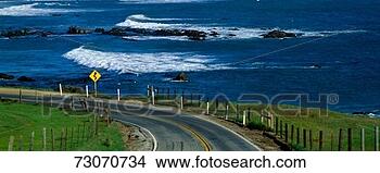 Stock Photo - 'this is route 
1,  also known 
as the pacific 
coast highway 
the ocean. fotosearch 
- search stock 
photos, pictures, 
images, and photo 
clipart