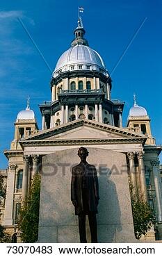 Stock Photo - this is the state 
capitol building 
it has a statue 
of abraham lincoln. 
fotosearch - search 
stock photos, 
pictures, images, 
and photo clipart