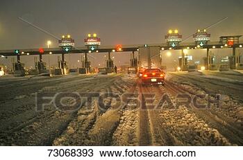 Stock Photo - toll gate in new 
jersey after winter 
snowstorm and 
much snow at night. 
fotosearch - search 
stock photos, 
pictures, images, 
and photo clipart