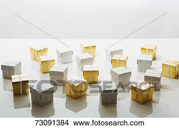 Stock Photo - twenty small gift 
boxes, elevated 
view. fotosearch 
- search stock 
photos, pictures, 
images, and photo 
clipart