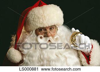 Stock Photography - santa claus holding 
crescent moon 
ornament. fotosearch 
- search stock 
photos, pictures, 
images, and photo 
clipart
