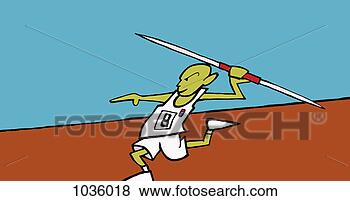 Stock Illustration - athlete running 
and preparing 
to throw a javelin. 
fotosearch - search 
clipart, illustration, 
drawings and vector 
eps graphics images