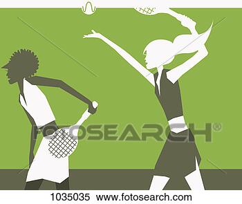 Stock Illustration - two young women 
playing tennis. 
fotosearch - search 
clipart, illustration, 
drawings and vector 
eps graphics images