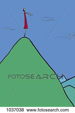 Stock Illustration - woman standing 
on top of a hill 
with her arms 
outstretched. 
fotosearch - search 
clipart, illustration, 
drawings and vector 
eps graphics images