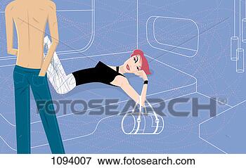 Stock Illustration - young woman lying 
on a bed looking 
at a half dressed 
man. fotosearch 
- search clipart, 
illustration, 
drawings and vector 
eps graphics images