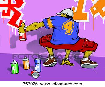 Stock Illustration - graffiti artist 
spray painting 
a wall. fotosearch 
- search clipart, 
illustration, 
drawings and vector 
eps graphics images