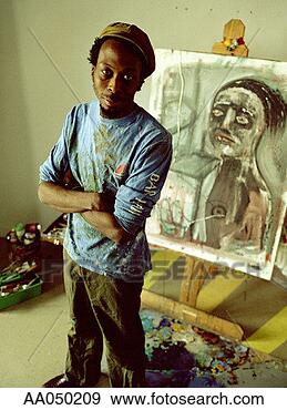 Stock Photograph - portrait of a 
painter and his 
painting. fotosearch 
- search stock 
photos, pictures, 
images, and photo 
clipart