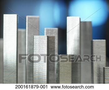 Stock Photography - staple rows standing 
upright side by 
side, close-up. 
fotosearch - search 
stock photos, 
pictures, images, 
and photo clipart