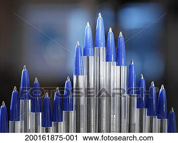 Stock Photography - uneven row of 
blue pens. fotosearch 
- search stock 
photos, pictures, 
images, and photo 
clipart