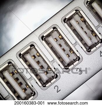 Stock Photography - universal serial 
bus hub, close-up. 
fotosearch - search 
stock photos, 
pictures, images, 
and photo clipart