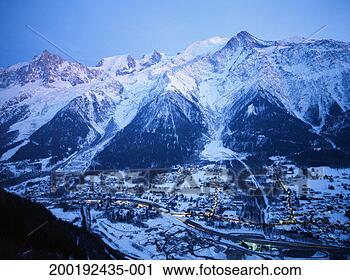 Stock Photography - france, chamonix 
valley, les houches 
village and mt 
blanc. fotosearch 
- search stock 
photos, pictures, 
images, and photo 
clipart