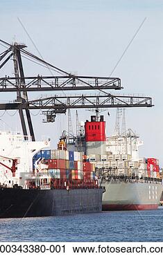 Stock Photography - australia, victoria, 
melbourne, container 
ships in shipyard. 
fotosearch - search 
stock photos, 
pictures, images, 
and photo clipart