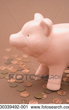 Stock Photography - piggybank surrounded 
by us penny coins. 
fotosearch - search 
stock photos, 
pictures, images, 
and photo clipart