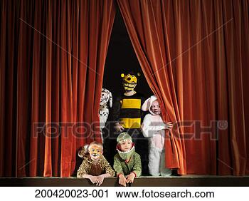 Stock Photography - children (5-7) 
wearing animal 
costumes on stage, 
portrait. fotosearch 
- search stock 
photos, pictures, 
images, and photo 
clipart