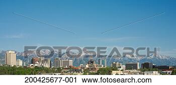 Stock Photography - usa, utah, salt 
lake city, cityscape 
and mountains, 
afternoon. fotosearch 
- search stock 
photos, pictures, 
images, and photo 
clipart