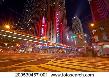 Stock Photography - usa, new york, 
rockefeller centre, 
radio city illuminated 
at night. fotosearch 
- search stock 
photos, pictures, 
images, and photo 
clipart