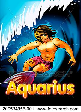 Stock Photography - 'aquarius' beneath 
anime man surfing. 
fotosearch - search 
stock photos, 
pictures, images, 
and photo clipart