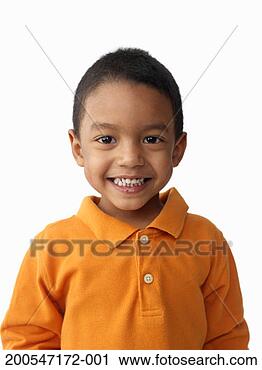 Stock Photography - boy (3-4) smiling, 
on white background, 
portrait. fotosearch 
- search stock 
photos, pictures, 
images, and photo 
clipart