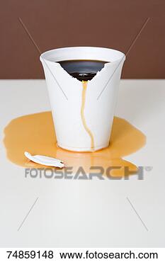 Stock Photo - coffee overflowing 
from chewed styrofoam 
cup. fotosearch 
- search stock 
photos, pictures, 
images, and photo 
clipart