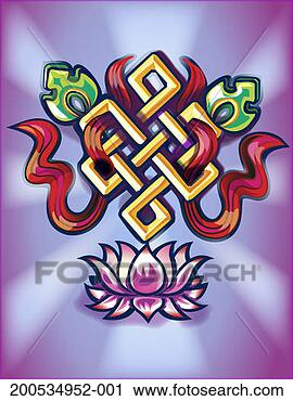 Stock Photography - endless knot, 
representing wisdom, 
compassion and 
time. fotosearch 
- search stock 
photos, pictures, 
images, and photo 
clipart