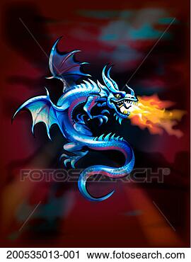 Stock Photography - fire breathing 
dragon, side view. 
fotosearch - search 
stock photos, 
pictures, images, 
and photo clipart