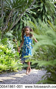 Stock Photography - girl (5-7) walking 
on footpath, portrait. 
fotosearch - search 
stock photos, 
pictures, images, 
and photo clipart