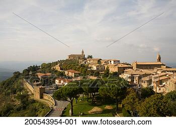 Stock Photography - italy, tuscany, 
siena province, 
montalcino, cityscape, 
elevated view. 
fotosearch - search 
stock photos, 
pictures, images, 
and photo clipart