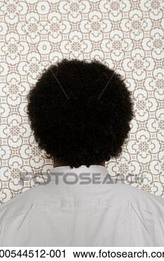 Stock Photography - man with afro 
hairstyle, rear 
view, portrait. 
fotosearch - search 
stock photos, 
pictures, images, 
and photo clipart