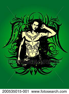 Stock Photography - man with tattooed 
torso. fotosearch 
- search stock 
photos, pictures, 
images, and photo 
clipart