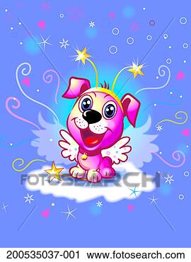 Stock Photography - puppy with wings 
sitting atop cloud. 
fotosearch - search 
stock photos, 
pictures, images, 
and photo clipart