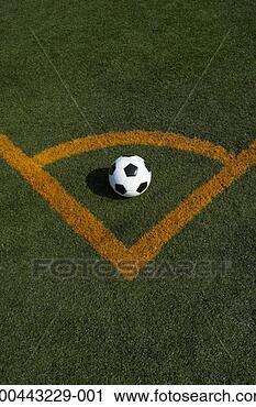 Stock Photography - soccer ball in 
corner of soccer 
pitch, elevated 
view. fotosearch 
- search stock 
photos, pictures, 
images, and photo 
clipart