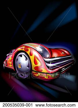 Stock Photography - sports car with 
custom paint featuring 
flames. fotosearch 
- search stock 
photos, pictures, 
images, and photo 
clipart