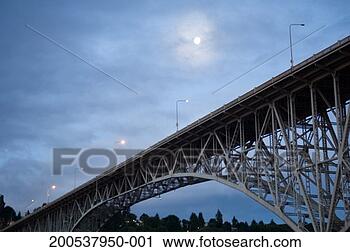 Stock Photography - usa, washington, 
seattle, aurora 
bridge at dawn, 
low angle view. 
fotosearch - search 
stock photos, 
pictures, images, 
and photo clipart