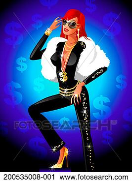 Stock Photography - young woman in 
fur shawl adjusting 
sunglasses. fotosearch 
- search stock 
photos, pictures, 
images, and photo 
clipart