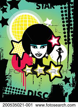 Stock Photography - young woman surrounded 
by stars at nightclub. 
fotosearch - search 
stock photos, 
pictures, images, 
and photo clipart