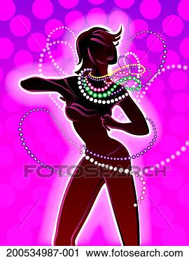 Stock Photography - young woman wearing 
mardi gras beads. 
fotosearch - search 
stock photos, 
pictures, images, 
and photo clipart