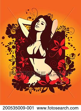 Stock Photography - young woman wearing 
bikini, hands 
behind head. fotosearch 
- search stock 
photos, pictures, 
images, and photo 
clipart