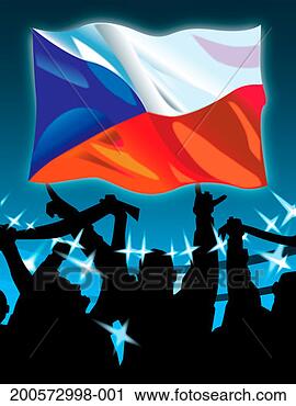 Stock Photography - czech flag above 
cheering fans. 
fotosearch - search 
stock photos, 
pictures, images, 
and photo clipart