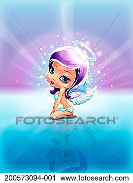 Stock Photography - female angel with 
halo, side view. 
fotosearch - search 
stock photos, 
pictures, images, 
and photo clipart
