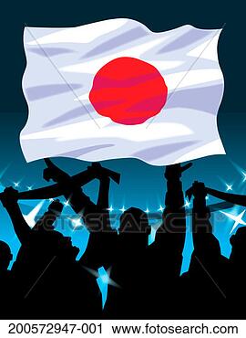 Stock Photography - japanese flag 
above cheering 
crowd. fotosearch 
- search stock 
photos, pictures, 
images, and photo 
clipart