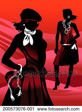 Stock Photography - two young women 
standing with 
hands on hips. 
fotosearch - search 
stock photos, 
pictures, images, 
and photo clipart