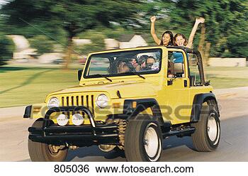 Group of Teenagers Driving in a Jeep View Large Photo Image Stock Photo - group of teenagers driving in a jeep. fotosearch - search stock photos, pictures, images, and photo clipart