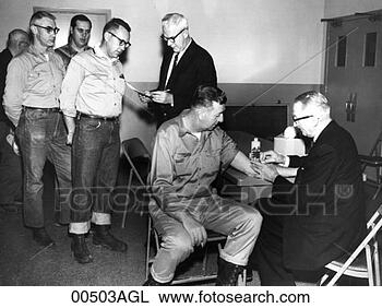 Stock Photo - men in line getting 
inoculations, 
1965. fotosearch 
- search stock 
photos, pictures, 
images, and photo 
clipart
